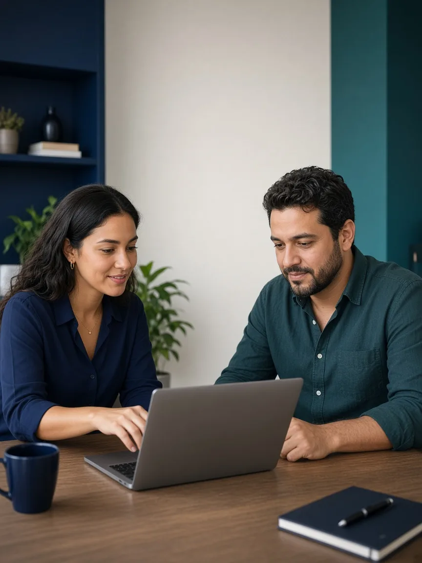 Consultora da Excellent apresentando o sistema a um empresário